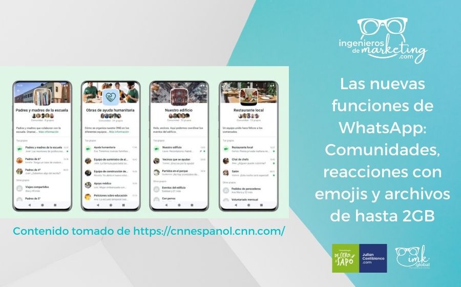 Las nuevas funciones de WhatsApp: Comunidades, reacciones con emojis y archivos de hasta 2GB