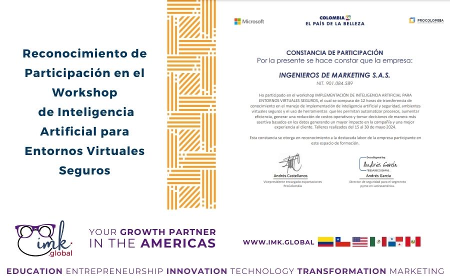 Reconocimiento de Participación en el Workshop de Inteligencia Artificial para Entornos Virtuales Seguros